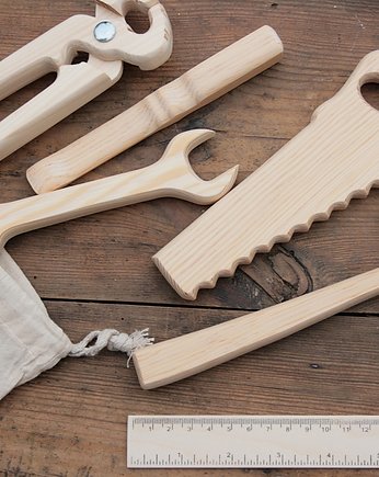 Drewniany zestaw 6 narzędzi dla dzieci, AnemoneDream