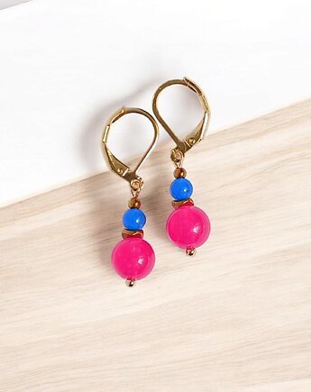 SUMMER COLLECTION : drobne kolczyki : kolorowy jadeit I, kaktusia