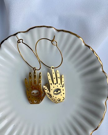 Kolczyki pozłacane Dłonie, MaLa Jewellery