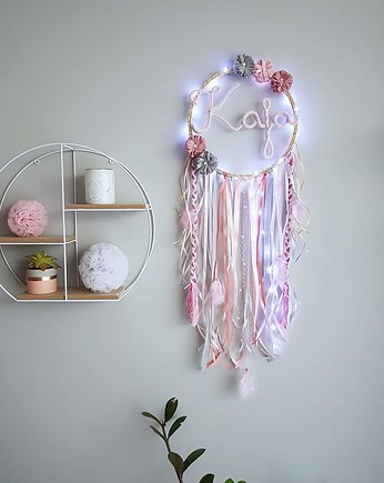 Świecący łapacz snów z imieniem. Lampka, tulimy