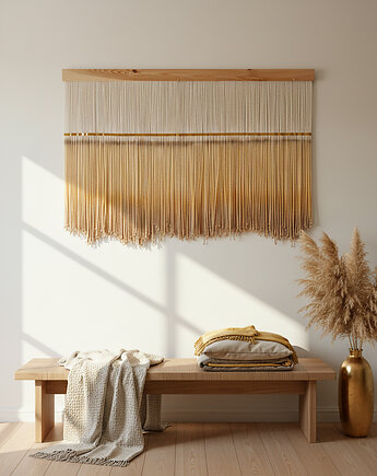 Bardzo duża makrama na ścianę GOLDEN SAND, design and play