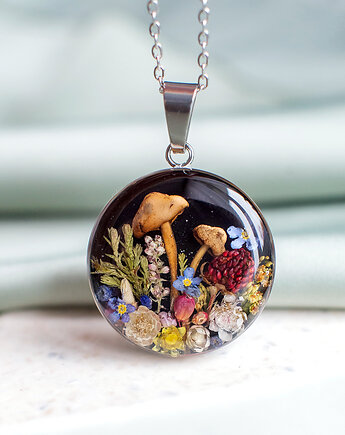 Naszyjnik z leśną kompozycją, nature gift