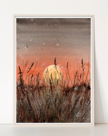 Oryginalna akwarela. Łąka A4, Malgorzata Domanska