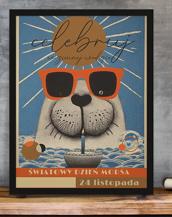 Plakat światowy dzień morsa, polkastudio