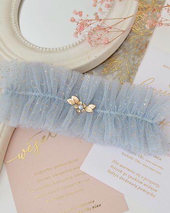 Błękitna podwiązka z tiulu, Anelis Atelier