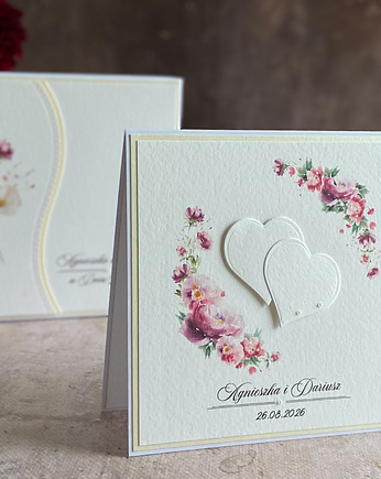 Kartka  ślubna z pudełkiem i kopertą, WP 34C, Anna Art and Crafts