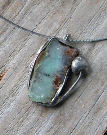 Surowy chryzopraz     - naszyjnik, Beata Trotter