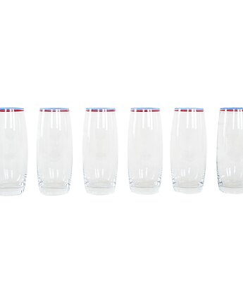 Komplet sześciu szklanek, włoski design, lata 70, produkcja: Włochy, Przetwory design