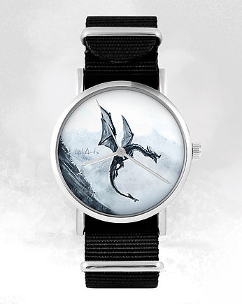 Zegarek - Smok - czarny, nato, unisex, yenoo