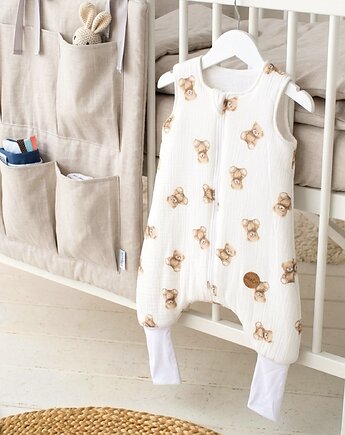 Śpiworek Letni Ze Skarpetkami Muślinowy 0.5 TOG 3-36 MIEŚ BALOO od BabyU, Sleepdo