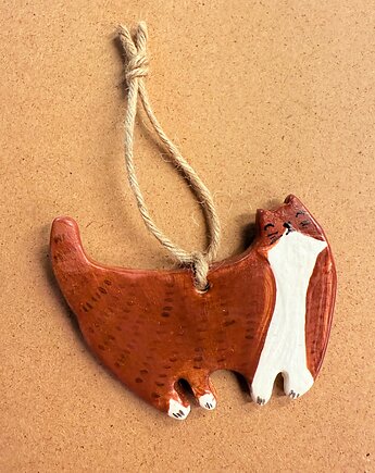 Ceramiczna zawieszka na choinkę Kotek, Twarda Sztuka