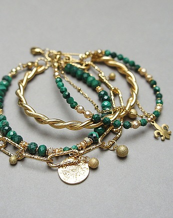 Zestaw bransoletek Malachity vol. 2 - Szlachetna kolekcja, KiKa pracownia