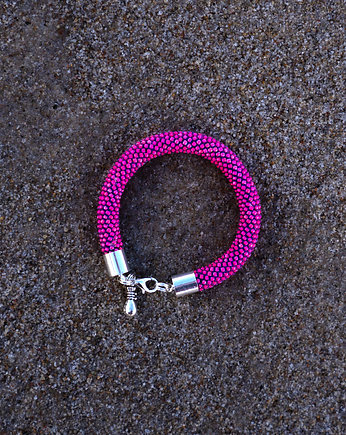 Bransoletka koralikowa fuksja neonowa, Blackballoon