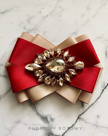 Brosza  z cudownym szampańskim kryształem new, Pudrowy Różowy