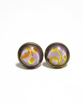 Kolczyki - Kwiaty, fiolet - antyczny brąz, yenoo