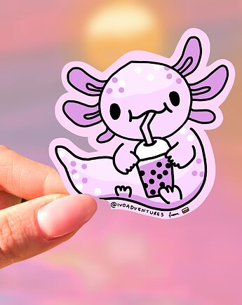 Naklejka Fioletowy Axolotl Boba, IvoAdventures