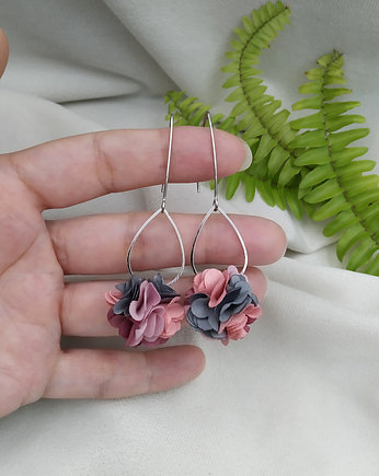 Kolczyki pudrowe różowe kwiatki mauve, ZAMIŁOWANIA - Elegancki prezent