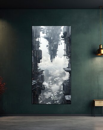 Futurystyczna Japonia, Cyberpunk - Plakat - Loft, Minimalizm, Black Sapphire Art