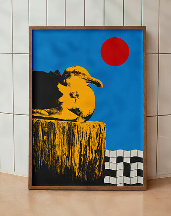 Plakat Mewa - Morze Pop Art - Druk Pigmentowy, DAPIDOKA