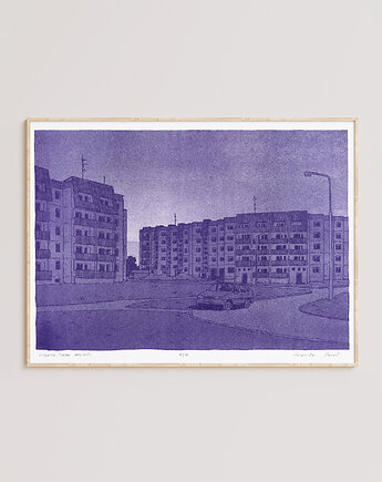 Plakat RISO Blokowisko o świcie, Weronika Reroń