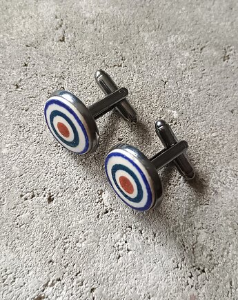 Spinki Bolesławiec, biżuteria z talerzy