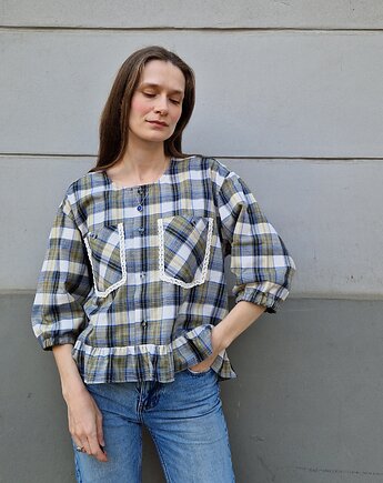 Upcyklingowa koszula w kratę -unikat 1/1, From.us brand