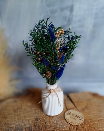 Zestaw upominkowy na Boże Narodzenie - wazonik z bukietem, BohoSuszki