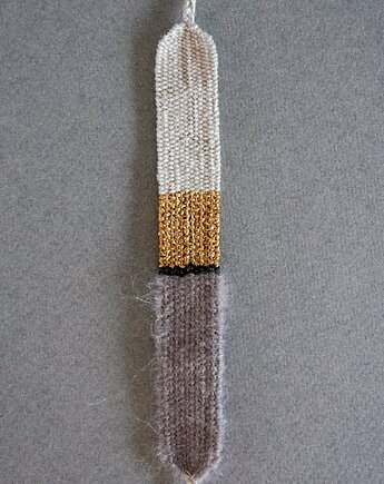 Minimalistyczna, szeroka bransoletka ręcznie robiona z nici, Słońcem Tkane