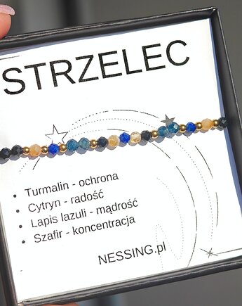 STRZELEC bransoletka zodiakalna na gumce, NESSING handmade