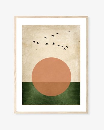 PLAKAT abstrakcyjny , abstrakcja słońce, retro, OKAZJE - Prezent na Ślub