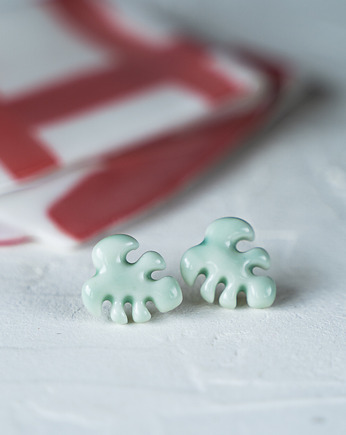 Kolczyki porcelanowe MONSTERA, rękoczyny