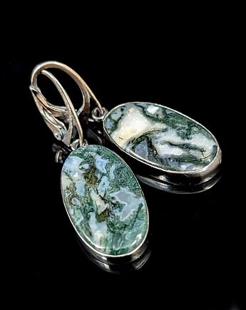 Kolczyki srebrne eteryczne roślinniki- mszyste, Pracownia Neores