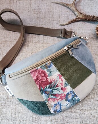 Nerka półksiężyc różany ogród angielski patchwork, Zapętlona Nitka