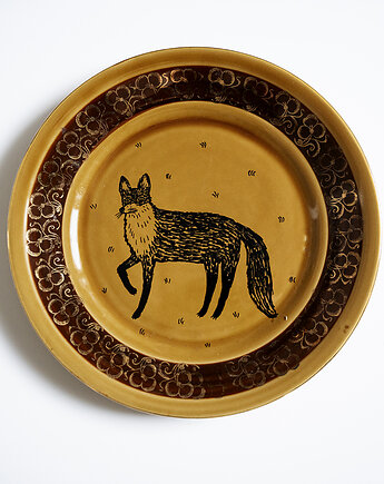 Talerz na ścianę - rudy lis