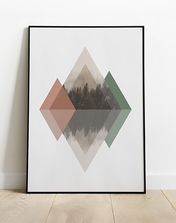 Nowoczesny plakat/grafika na ścianę, skandynawski styl., Grawisfera