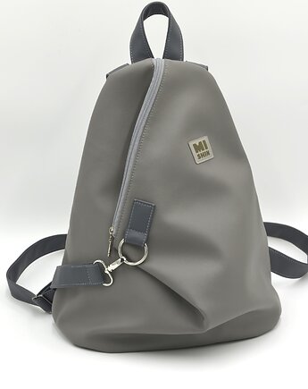 Plecak damski miejski, szary, minimalistyczny, ekoskóra, MISHIN Bags&More