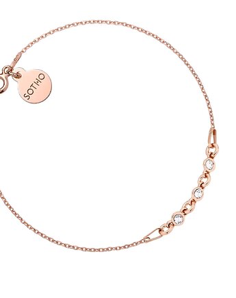 Bransoletka z różowego złota z kryształkami SWAROVSKI CRYSTAL, SOTHO