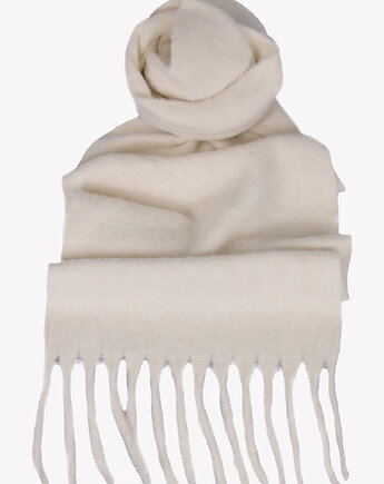 Ciepły Szalik jasnobeżowy z frędzlami 40x190 cm, ALLORA BE UNIQUE