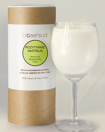 Świeca do masażu i aromaterapii POZYTYWNIE NASTRAJA 200g KIELICH, Biosensual