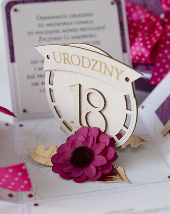 18 urodziny, exploding box, kartka 3d osiemnastka, Papiernik