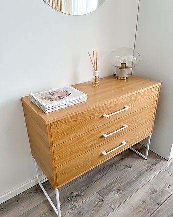 NADIR WHITE - komoda z szuladami, Papierówka Simple form of furniture