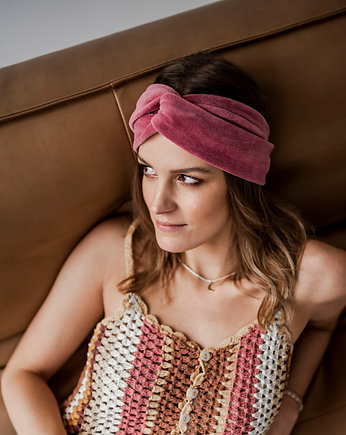 Vintage Pink Velvet Turban - Opaska, Girlsband