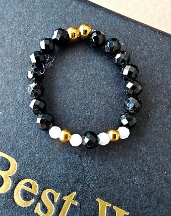 Pierścionek turmalin kamień księżycowy, NESSING handmade