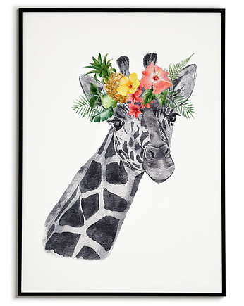 Plakat ŻYRAFA zwierzę z kwiatami obraz do każdego wnętrza, Bajkowe Obrazki