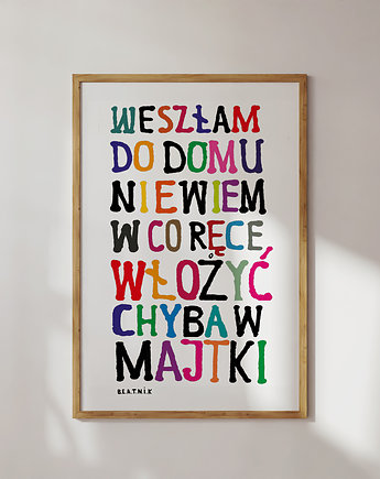 MAJTKI plakat dla Niej kolorowa typografia erotyczna Grafika dla Pani Domu, BEATNIK illustration