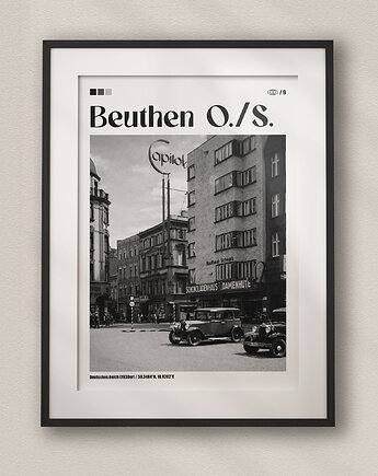 Minimalistyczny plakat Bytom Rynek - Do salonu, sypialni, biura, DAPIDOKA