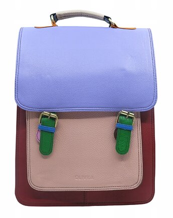 Plecak skórzany damski torebka 2w1 elegancki pojemny mieści A4 OLIVKA, Olivka Warsaw