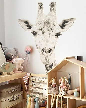 Żyrafa Sepia - Naklejka Na Ścianę Do Pokoju Dziecka, OSOBY - Prezent dla dwulatka