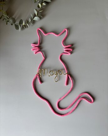 Personalizowany kotek na ścianę do pokoju dziecka, renartgifts