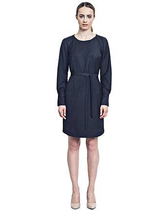 Granatowa sukienka z długim rękawem New Look, EVA GRYGO